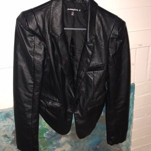 FAUX CROPPED LEATHER JACKET